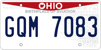 OH license plate GQM7083