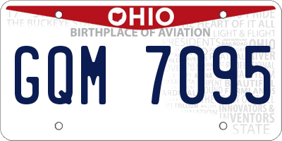 OH license plate GQM7095
