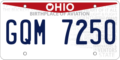 OH license plate GQM7250