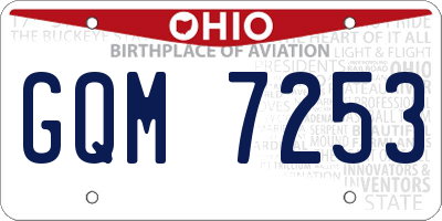 OH license plate GQM7253