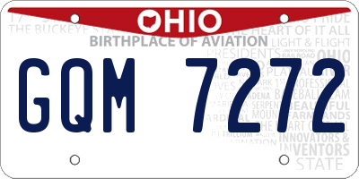 OH license plate GQM7272