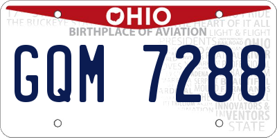 OH license plate GQM7288