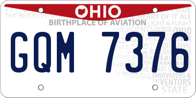 OH license plate GQM7376