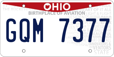 OH license plate GQM7377