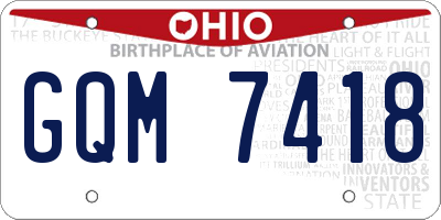 OH license plate GQM7418