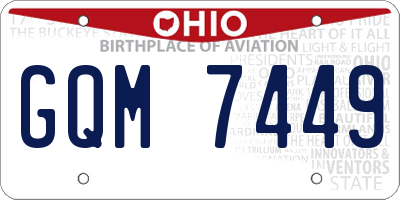 OH license plate GQM7449