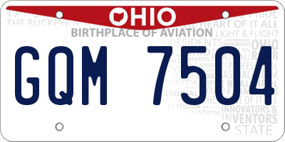 OH license plate GQM7504