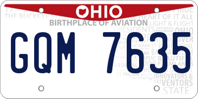 OH license plate GQM7635