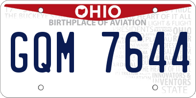 OH license plate GQM7644