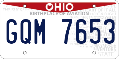 OH license plate GQM7653