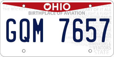 OH license plate GQM7657