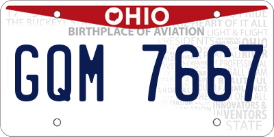 OH license plate GQM7667