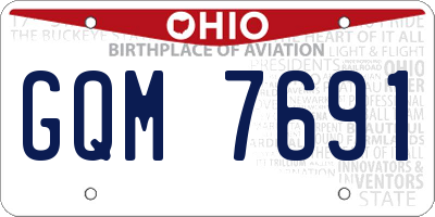 OH license plate GQM7691
