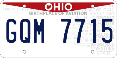 OH license plate GQM7715