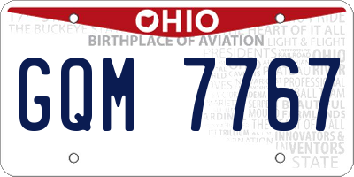 OH license plate GQM7767