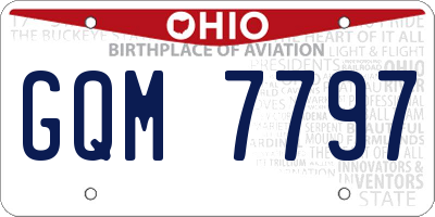 OH license plate GQM7797