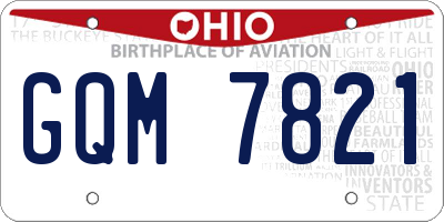 OH license plate GQM7821