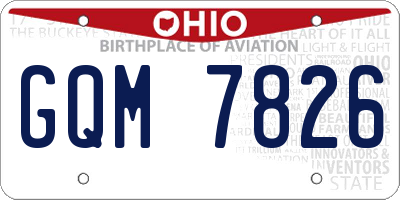 OH license plate GQM7826