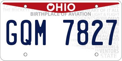 OH license plate GQM7827