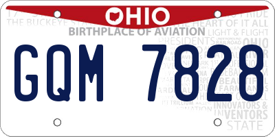OH license plate GQM7828