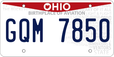 OH license plate GQM7850