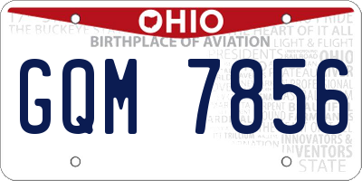 OH license plate GQM7856