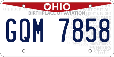 OH license plate GQM7858