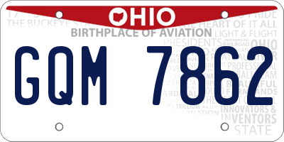 OH license plate GQM7862