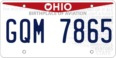 OH license plate GQM7865