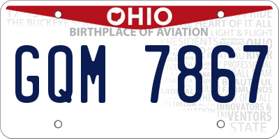 OH license plate GQM7867