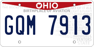 OH license plate GQM7913