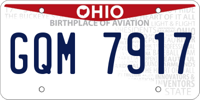OH license plate GQM7917