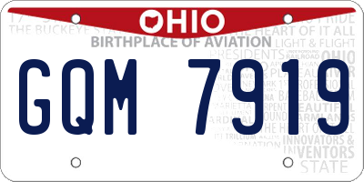 OH license plate GQM7919