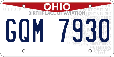 OH license plate GQM7930