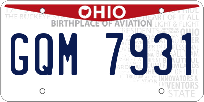 OH license plate GQM7931