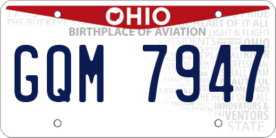 OH license plate GQM7947