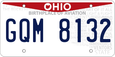 OH license plate GQM8132