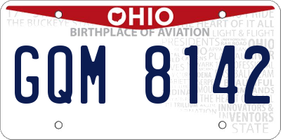 OH license plate GQM8142