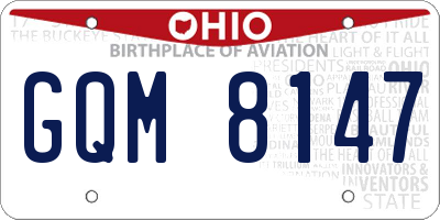 OH license plate GQM8147