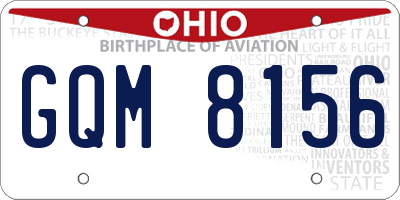 OH license plate GQM8156