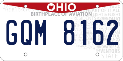 OH license plate GQM8162