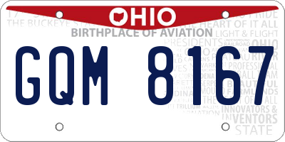 OH license plate GQM8167