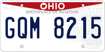 OH license plate GQM8215