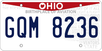 OH license plate GQM8236