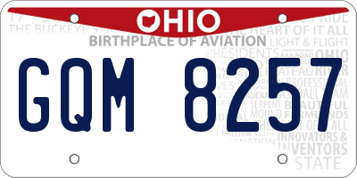 OH license plate GQM8257