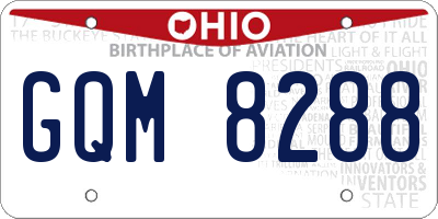 OH license plate GQM8288