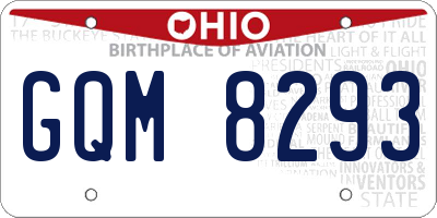 OH license plate GQM8293