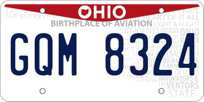 OH license plate GQM8324