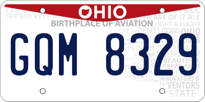 OH license plate GQM8329