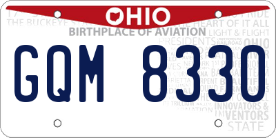 OH license plate GQM8330